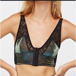 Intimately FREE PEOPLE Iridescent Lace Bra Size XS So Pretty EUC
